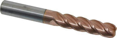 Accupro - 1/2", 4 Flute, Single End, Solid Carbide, 1/8" Corner Radius End Mill - 4" OAL, 40° Helix, Right Hand Flute, 2" LOC, Right Hand Cut - All Tool & Supply