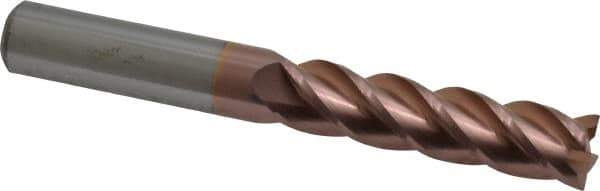 Accupro - 1/2", 4 Flute, Single End, Solid Carbide, 0.015" Corner Radius End Mill - 4" OAL, 40° Helix, Right Hand Flute, 2" LOC, Right Hand Cut - All Tool & Supply