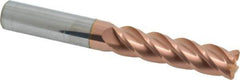 Accupro - 1/2", 4 Flute, Single End, Solid Carbide, 0.06" Corner Radius End Mill - 4" OAL, 40° Helix, Right Hand Flute, 2" LOC, Right Hand Cut - All Tool & Supply