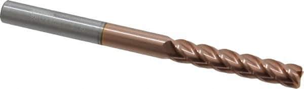 Accupro - 5/16", 4 Flute, Single End, Solid Carbide, 0.03" Corner Radius End Mill - 4" OAL, 40° Helix, Right Hand Flute, 1-5/8" LOC, Right Hand Cut - All Tool & Supply