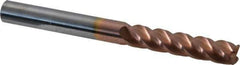 Accupro - 3/8", 4 Flute, Single End, Solid Carbide, 0.03" Corner Radius End Mill - 4" OAL, 40° Helix, Right Hand Flute, 1-3/4" LOC, Right Hand Cut - All Tool & Supply