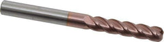 Accupro - 3/8", 4 Flute, Single End, Solid Carbide, 0.09" Corner Radius End Mill - 4" OAL, 40° Helix, Right Hand Flute, 1-3/4" LOC, Right Hand Cut - All Tool & Supply