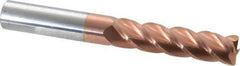 Accupro - 3/4", 4 Flute, Single End, Solid Carbide, 0.06" Corner Radius End Mill - 6" OAL, 40° Helix, Right Hand Flute, 3" LOC, Right Hand Cut - All Tool & Supply