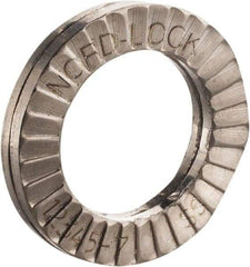 Nord-Lock - #10, 0.354" OD, Uncoated, Stainless Steel Wedge Lock Washer - Grade 316L, 0.206 to 0.214" ID - All Tool & Supply