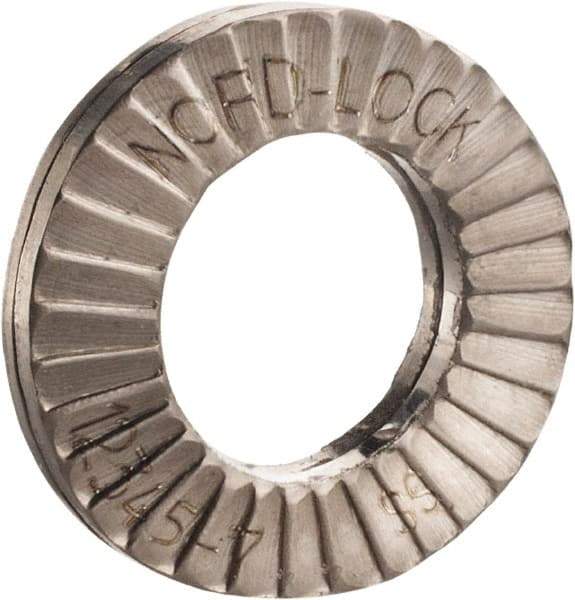 Nord-Lock - 3/8", Uncoated, Stainless Steel Wedge Lock Washer - Grade 316L, 0.406 to 0.414" ID - All Tool & Supply