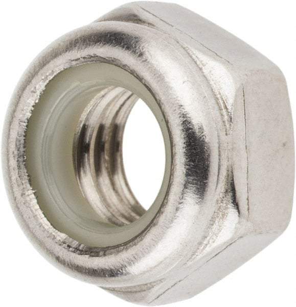 Value Collection - M8x1.25 Metric Coarse 18-8 & Austenitic Grade A2 Hex Lock Nut with Nylon Insert - 8mm High, Uncoated - All Tool & Supply