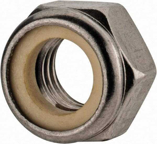 Value Collection - M12x1.75 Metric Coarse 18-8 & Austenitic Grade A2 Hex Lock Nut with Nylon Insert - 12mm High, Uncoated - All Tool & Supply