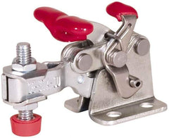 De-Sta-Co - 150 Lb Holding Capacity, Horizontal Handle, Manual Hold Down Toggle Clamp - 170° Handle Movement, 90° Bar Opening, U-Bar, Flanged Base, Electro-Plated Zinc, Carbon Steel - All Tool & Supply