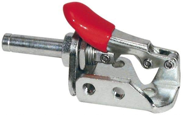 De-Sta-Co - 150 Lb Load Capacity, Flanged Base, Stainless Steel, Standard Straight Line Action Clamp - 3 Mounting Holes, 0.19" Mounting Hole Diam, 0.28" Plunger Diam, Thumb Handle - All Tool & Supply