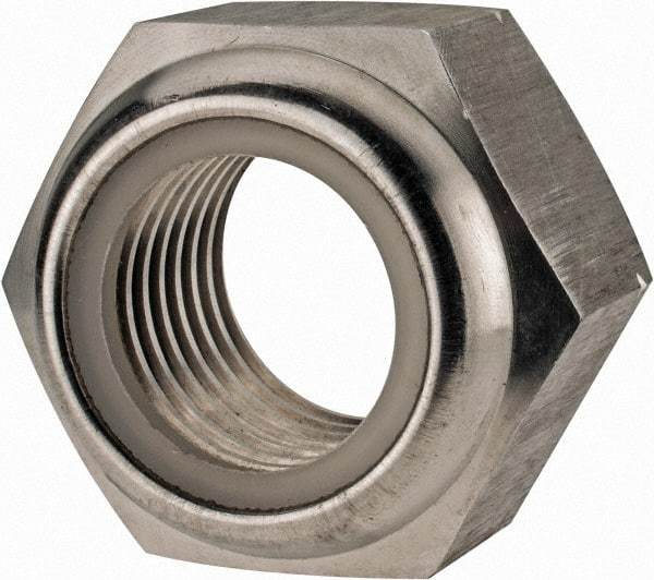 Value Collection - M33x3.50 Metric Coarse 18-8 & Austenitic Grade A2 Hex Lock Nut with Nylon Insert - 33mm High, Uncoated - All Tool & Supply