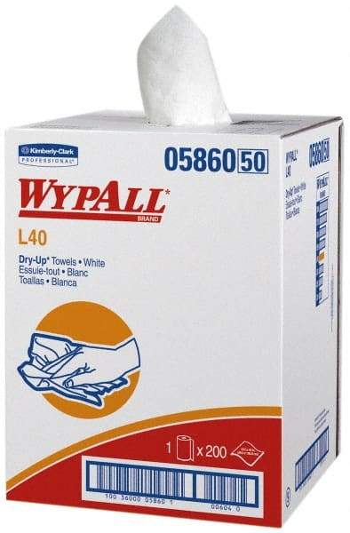 WypAll - Dry General Purpose Wipes - Small Roll, 42" x 19-1/2" Sheet Size, White - All Tool & Supply