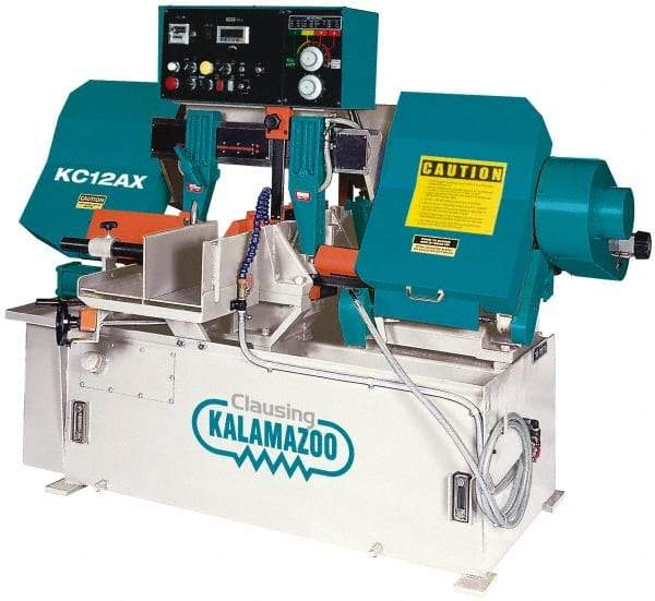 Clausing - 12-3/4 x 12-9/16" Max Capacity, Automatic Variable Speed Pulley Horizontal Bandsaw - 95 to 395 SFPM Blade Speed, 230/460 Volts, 5 hp, 3 Phase - All Tool & Supply