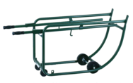 Drum Cradles - 1" O.D. x 14 Gauge Steel Tubing - Bung Drain is 21" off the floor in horizontal position - 5" Rubber wheels - 3" Rubber casters - All Tool & Supply