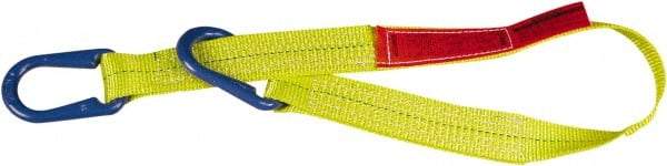 Lift-All - 12' Long x 4" Wide, 11,500 Lb Vertical Capacity, 2 Ply, Polyester Web Sling - 9,200 Lb Choker Capacity, Yellow - All Tool & Supply