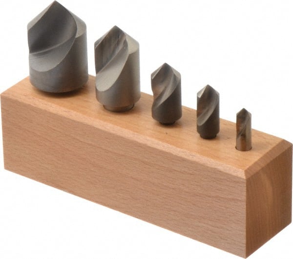 Keo - 5 Piece, 1/4 to 1" Head Diam, 90° Included Angle, Single End Countersink Set - All Tool & Supply