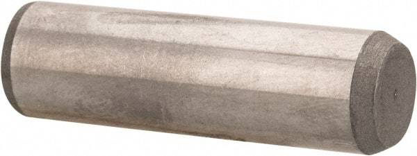 Made in USA - 3/8" Diam x 1-1/4" Pin Length 416 Stainless Steel Precision Dowel Pin - Passivated Finish, C 36-42 Hardness, 2 Beveled End - All Tool & Supply