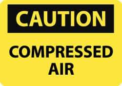 NMC - "Caution - Compressed Air", 10" Long x 14" Wide, Rigid Plastic Safety Sign - Rectangle, 0.05" Thick, Use for Accident Prevention - All Tool & Supply