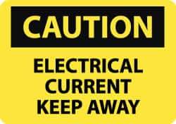 NMC - "Caution - Electrical Current - Keep Away", 10" Long x 14" Wide, Rigid Plastic Safety Sign - Rectangle, 0.05" Thick, Use for Accident Prevention - All Tool & Supply