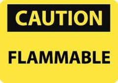 NMC - "Caution - Flammable", 10" Long x 14" Wide, Pressure-Sensitive Vinyl Safety Sign - Rectangle, 0.004" Thick, Use for Hazardous Materials - All Tool & Supply