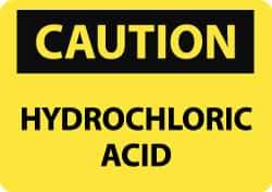 NMC - "Caution - Hydrochloric Acid", 10" Long x 14" Wide, Rigid Plastic Safety Sign - Rectangle, 0.05" Thick, Use for Hazardous Materials - All Tool & Supply