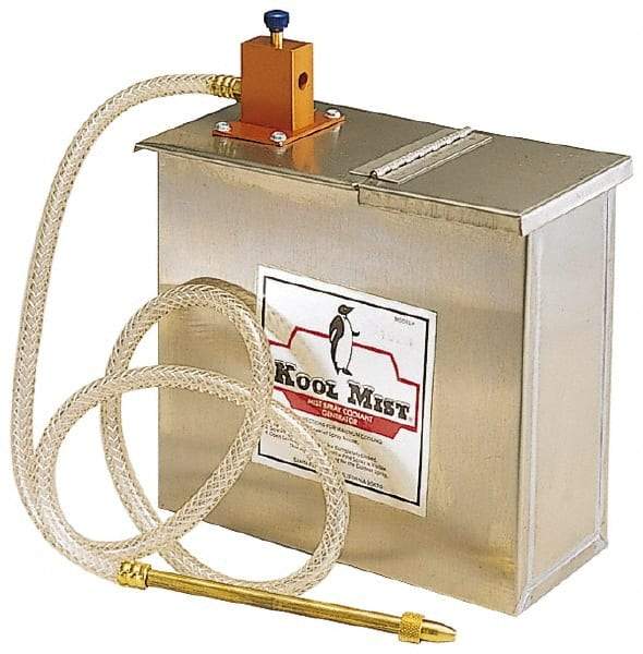 Kool Mist - 1 Outlet, 3 Gal Tank Capacity, Stainless Steel Tank Mist Coolant System - 4' Coolant Line Length, 6" Hose Length, 5/16" Nozzle Diam - All Tool & Supply