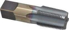 Hertel - 3/4-14 NPT Thread, 5 Flute Standard Pipe Tap - 3-1/4" OAL, TiCN Finish, High Speed Steel - Exact Industrial Supply