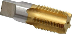 Hertel - 1 - 11-1/2 NPT, 5 Flutes, TiN Coated, High Speed Steel, Interrupted Thread Pipe Tap - Regular Hook - All Tool & Supply