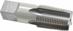 Hertel - 1-11" BSPT, 5 Flutes, Bottoming Chamfer, Bright Finish, High Speed Steel British Standard Pipe Tap - 1-3/4" Thread Length, 3-3/4" Overall Length - Exact Industrial Supply