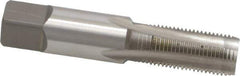 Hertel - 1/8-28" BSPRP, 4 Flutes, Plug Chamfer, Bright Finish, High Speed Steel British Standard Pipe Tap - 3/4" Thread Length, 2-1/8" Overall Length - Exact Industrial Supply