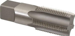 Hertel - 1-11" BSPRP, 5 Flutes, Plug Chamfer, Bright Finish, High Speed Steel British Standard Pipe Tap - 1-3/4" Thread Length, 3-3/4" Overall Length - Exact Industrial Supply