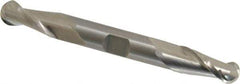 Hertel - 3/8" Diam, 3/4" LOC, 2 Flute Solid Carbide Ball End Mill - Double End, 3-1/2" OAL, 3/8" Shank Diam - All Tool & Supply