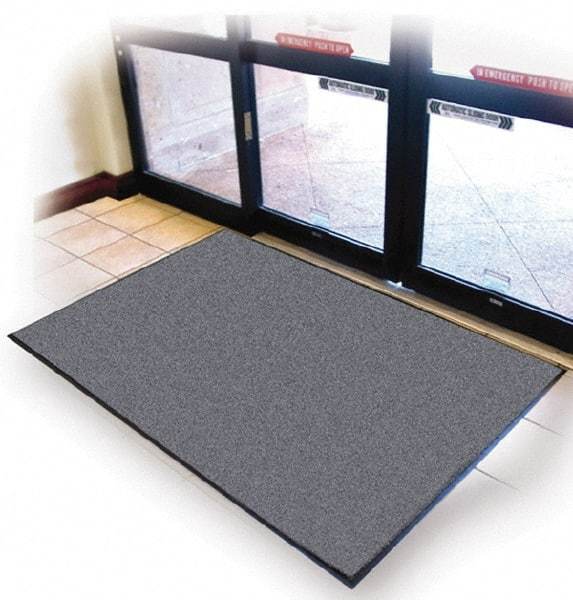 PRO-SAFE - 6 Ft. Long x 4 Ft. Wide, Poly Blended Carpet Surface, Cut Pile Entrance Matting - 3/8 Inch Thick, Indoor, Medium Traffic, Vinyl, Blue - All Tool & Supply