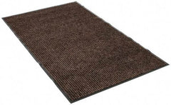 PRO-SAFE - 5 Ft. Long x 3 Ft. Wide, Poly Blended Carpet Surface, Ribbed Entrance Matting - 5/16 Inch Thick, Indoor, Medium Traffic, Vinyl, Brown - All Tool & Supply