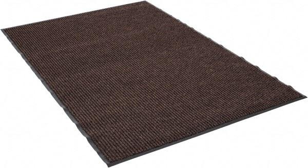 PRO-SAFE - 6 Ft. Long x 4 Ft. Wide, Poly Blended Carpet Surface, Ribbed Entrance Matting - 5/16 Inch Thick, Indoor, Medium Traffic, Vinyl, Brown - All Tool & Supply