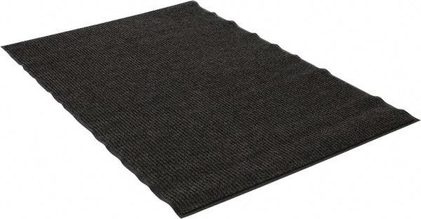 PRO-SAFE - 6 Ft. Long x 4 Ft. Wide, Poly Blended Carpet Surface, Ribbed Entrance Matting - 5/16 Inch Thick, Indoor, Medium Traffic, Vinyl, Gray - All Tool & Supply