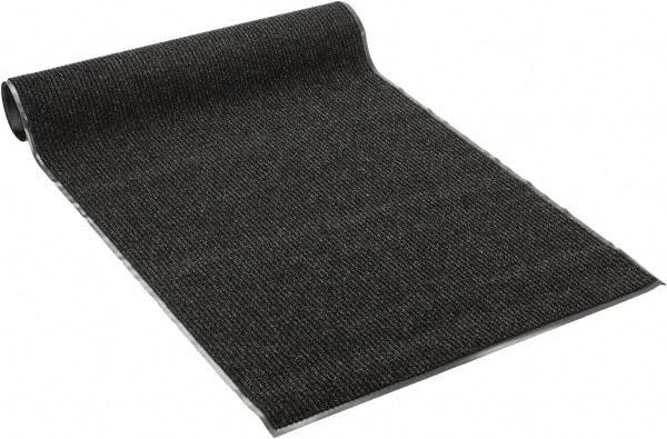 PRO-SAFE - 8 Ft. Long x 4 Ft. Wide, Poly Blended Carpet Surface, Ribbed Entrance Matting - 5/16 Inch Thick, Indoor, Medium Traffic, Vinyl, Black - All Tool & Supply