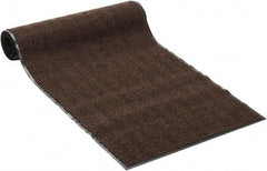 PRO-SAFE - 10 Ft. Long x 3 Ft. Wide, Poly Blended Carpet Surface, Chevron Ribbed Entrance Matting - 5/16 Inch Thick, Indoor, Medium Traffic, Vinyl, Brown, 4 Edged Side - All Tool & Supply