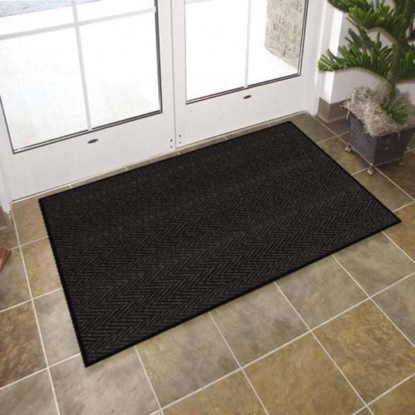 Entrance Mat: 60' Long, 4' Wide, Poly-Blended Carpet Surface Indoor, Medium-Duty Traffic, Vinyl Base, Blue