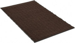 PRO-SAFE - 6 Ft. Long x 4 Ft. Wide, Poly Blended Carpet Surface, Chevron Ribbed Entrance Matting - 5/16 Inch Thick, Indoor, Medium Traffic, Vinyl, Brown, 4 Edged Side - All Tool & Supply