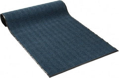 PRO-SAFE - 8 Ft. Long x 4 Ft. Wide, Poly Blended Carpet Surface, Chevron Ribbed Entrance Matting - 5/16 Inch Thick, Indoor, Medium Traffic, Vinyl, Blue, 4 Edged Side - All Tool & Supply