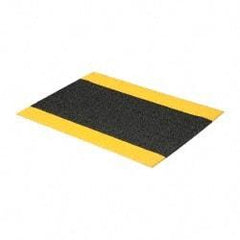 PRO-SAFE - 3' Long x 2' Wide, Dry Environment, Anti-Fatigue Matting - Black with Yellow Borders, Urethane with Vinyl Sponge Base, Beveled on 4 Sides - All Tool & Supply