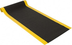 PRO-SAFE - 12' Long x 3' Wide, Dry Environment, Anti-Fatigue Matting - Black with Yellow Borders, Urethane with Vinyl Sponge Base, Beveled on 4 Sides - All Tool & Supply