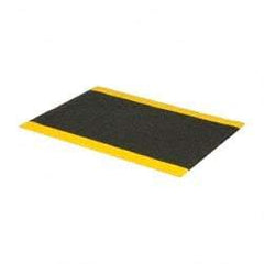 PRO-SAFE - 4' Long x 3' Wide, Dry Environment, Anti-Fatigue Matting - Black with Yellow Borders, Urethane with Vinyl Sponge Base, Beveled on 4 Sides - All Tool & Supply