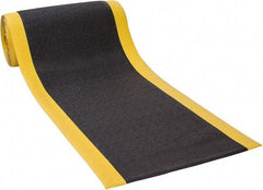 PRO-SAFE - 60' Long x 3' Wide, Dry Environment, Anti-Fatigue Matting - Black with Yellow Borders, Urethane with Vinyl Sponge Base, Beveled on 4 Sides - All Tool & Supply