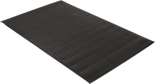 PRO-SAFE - 5' Long x 3' Wide, Dry Environment, Anti-Fatigue Matting - Black, Vinyl with Vinyl Sponge Base, Beveled on 4 Sides - All Tool & Supply