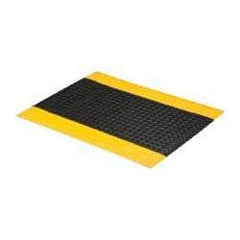 PRO-SAFE - 3' Long x 2' Wide, Dry Environment, Anti-Fatigue Matting - Black with Yellow Borders, Vinyl with Vinyl Sponge Base, Beveled on 4 Sides - All Tool & Supply