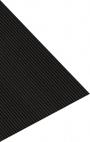 PRO-SAFE - 105 Ft. Long x 4 Ft. Wide, Vinyl Surface, V-Ribbed Entrance Matting - 1/8 Inch Thick, Indoor and Outdoor, Heavy Traffic, Vinyl, Black - All Tool & Supply