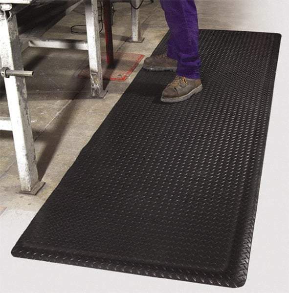 PRO-SAFE - 75' Long x 2' Wide, Dry Environment, Anti-Fatigue Matting - Black, Vinyl with Vinyl Sponge Base, Beveled on 4 Sides - All Tool & Supply