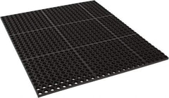 PRO-SAFE - 3' Long, Dry/Wet Environment, Anti-Fatigue Matting - Black, SBR Rubber with Rubber Base, Straight - All Tool & Supply