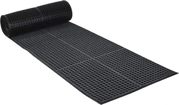 PRO-SAFE - 20' Long x 3' Wide, Dry/Wet Environment, Anti-Fatigue Matting - Black, SBR Rubber with Rubber Base, Beveled on 4 Sides - All Tool & Supply